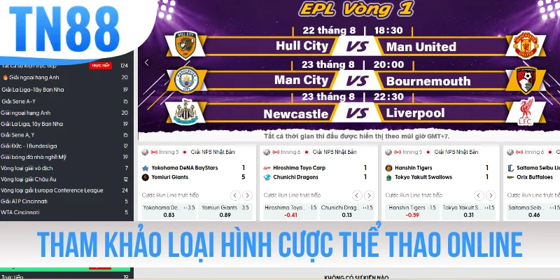 Tham khảo loại hình cược thể thao TN88 ăn khách